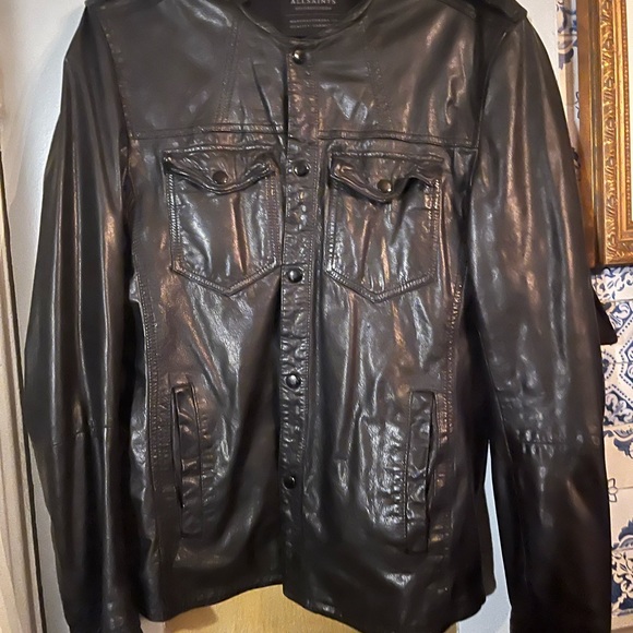 All Saints Leather Jacket / Shirt Jacket - Picture 6 of 6